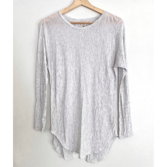 WILFRED XS Light Grey Open Back Crew Neck Long Sleeve Tee - Picture 1 of 12